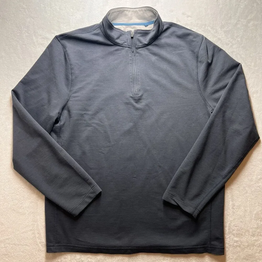 J.Crew Performance Quarter Zip Long Sleeve Stretch Size M Blue Pullover